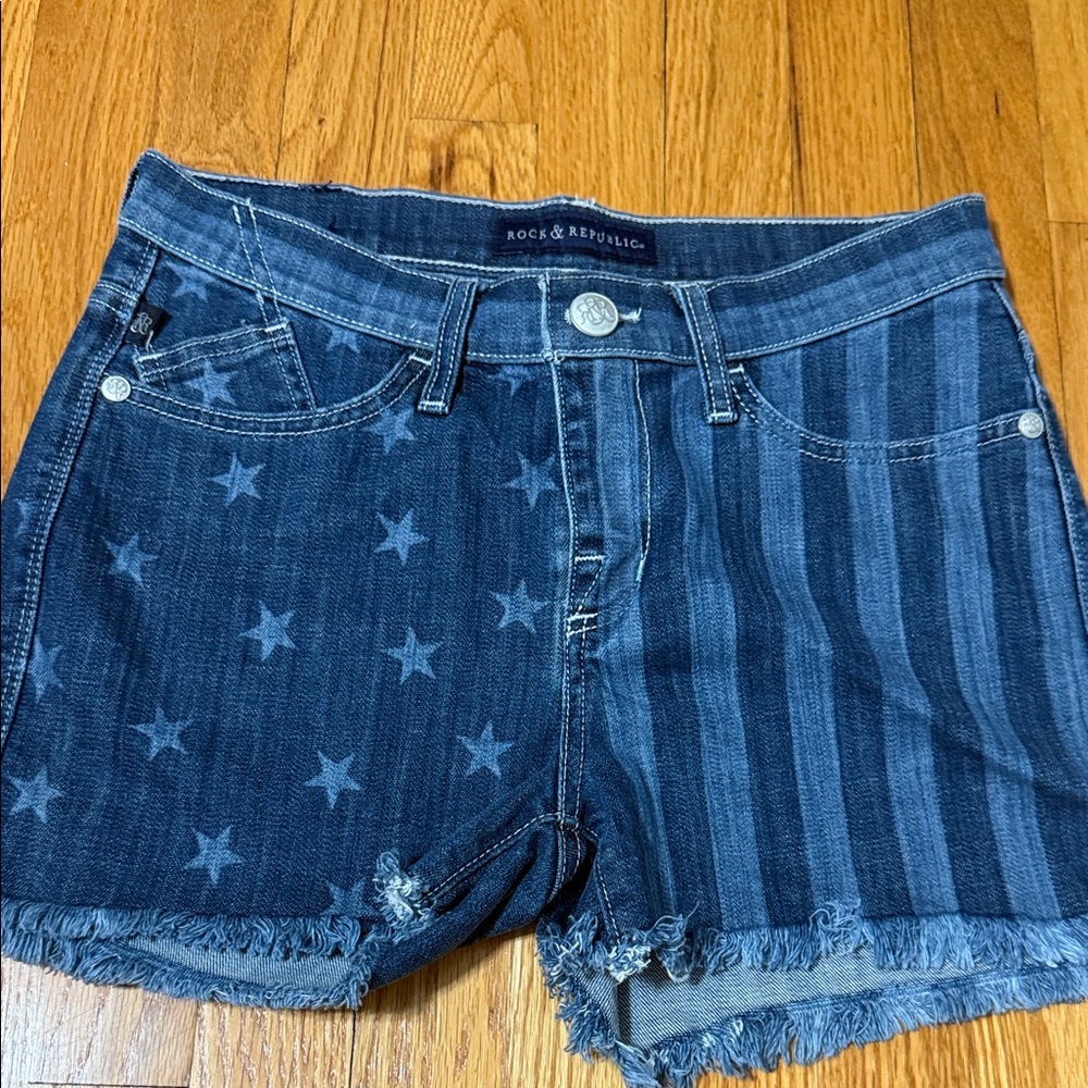 Rock & Republic Women's Star and Stripe Denim Shorts